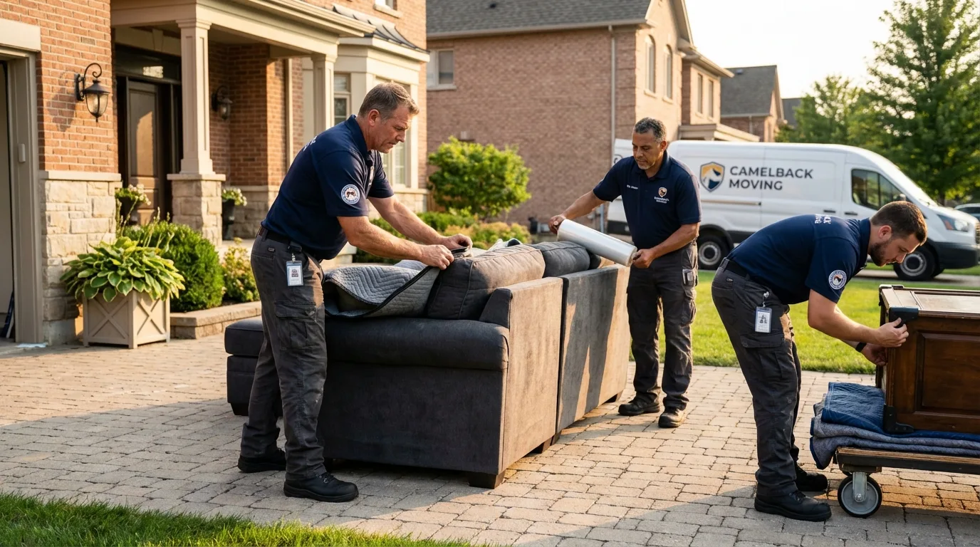 Large estate moving crew wrapping furniture in Eastpoint, FL